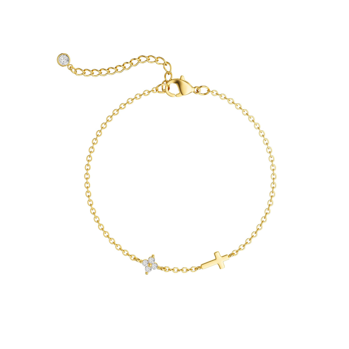 Moodear Cross Bracelet for Women, Dainty 925 Sterling Silver/14k Gold Plated CZ Chain Bracelets for Women Graduation Gift 2026 for Teen Religious Christian Basket Stuffers Jewelry