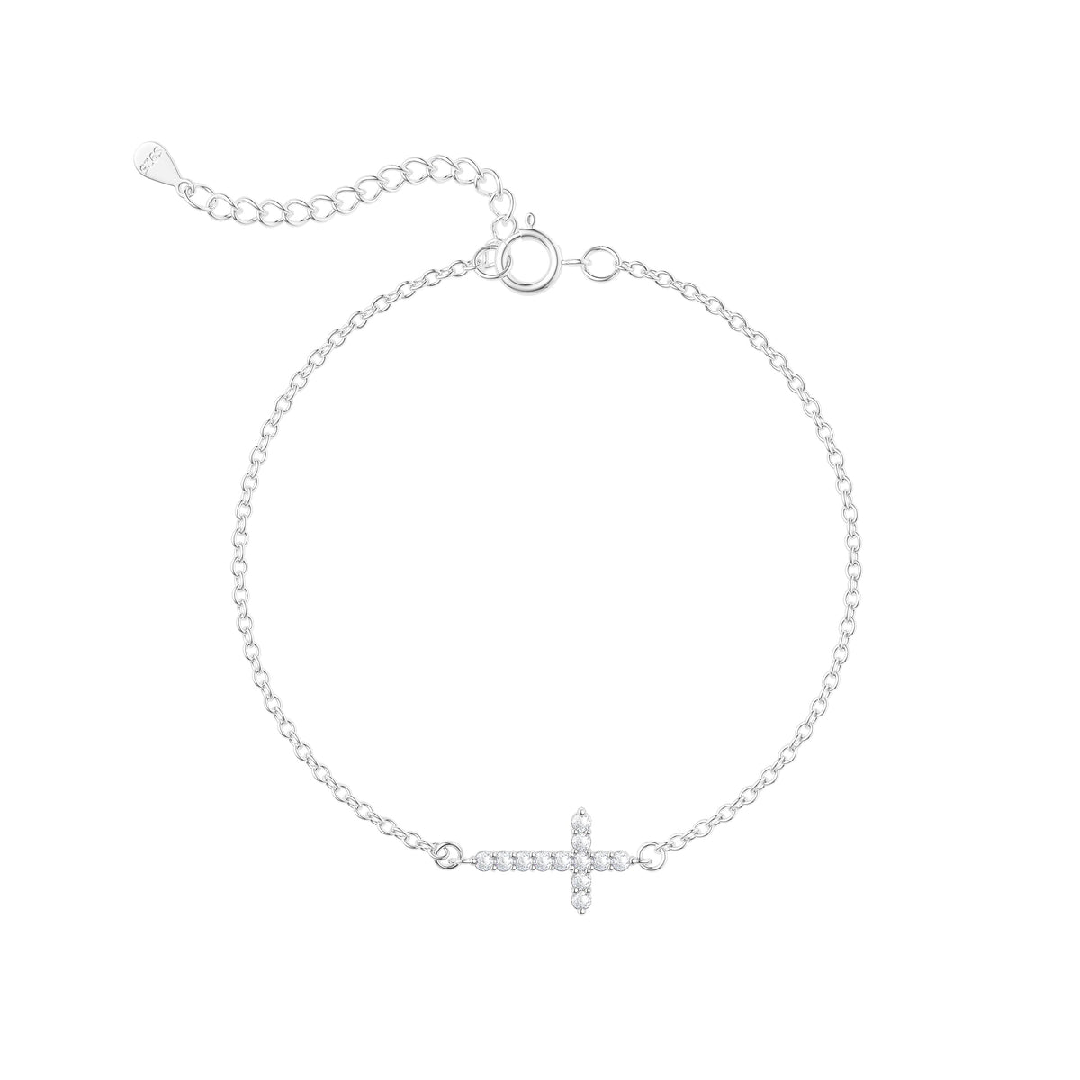 Moodear Cross Bracelet for Women, Dainty 925 Sterling Silver/14k Gold Plated CZ Chain Bracelets for Women Graduation Gift 2026 for Teen Religious Christian Basket Stuffers Jewelry