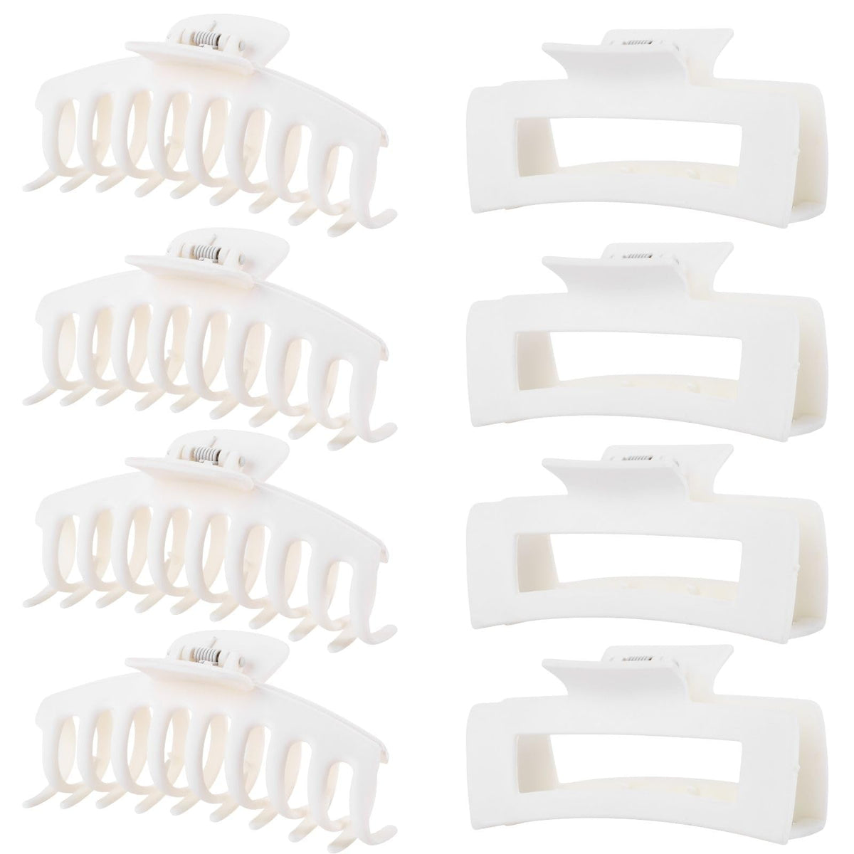LuSeren Hair Clips for Women 4.3 Inch Large Hair Claw Clips for Women Thin Thick Curly Hair, Big Matte Banana Clips,Strong Hold jaw clips,Neutral Colors