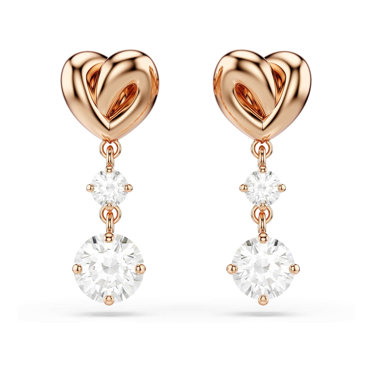Swarovski Lifelong Heart Necklace, Earrings, and Bracelet Crystal Jewelry Collection, Rose Gold & Rhodium Tone Finish