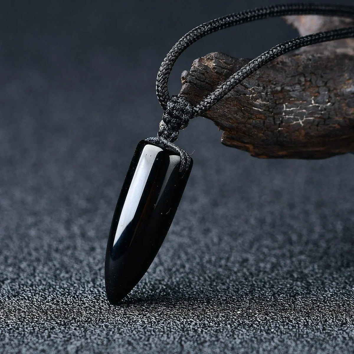 SofiaDesignsBoutique Natural Obsidian Stone Necklace, Boho Style Gemstone Pendant for Women with Adjustable Rope, Unique Handmade Jewelry Gift, Adjustable Length Necklace, Necklaces