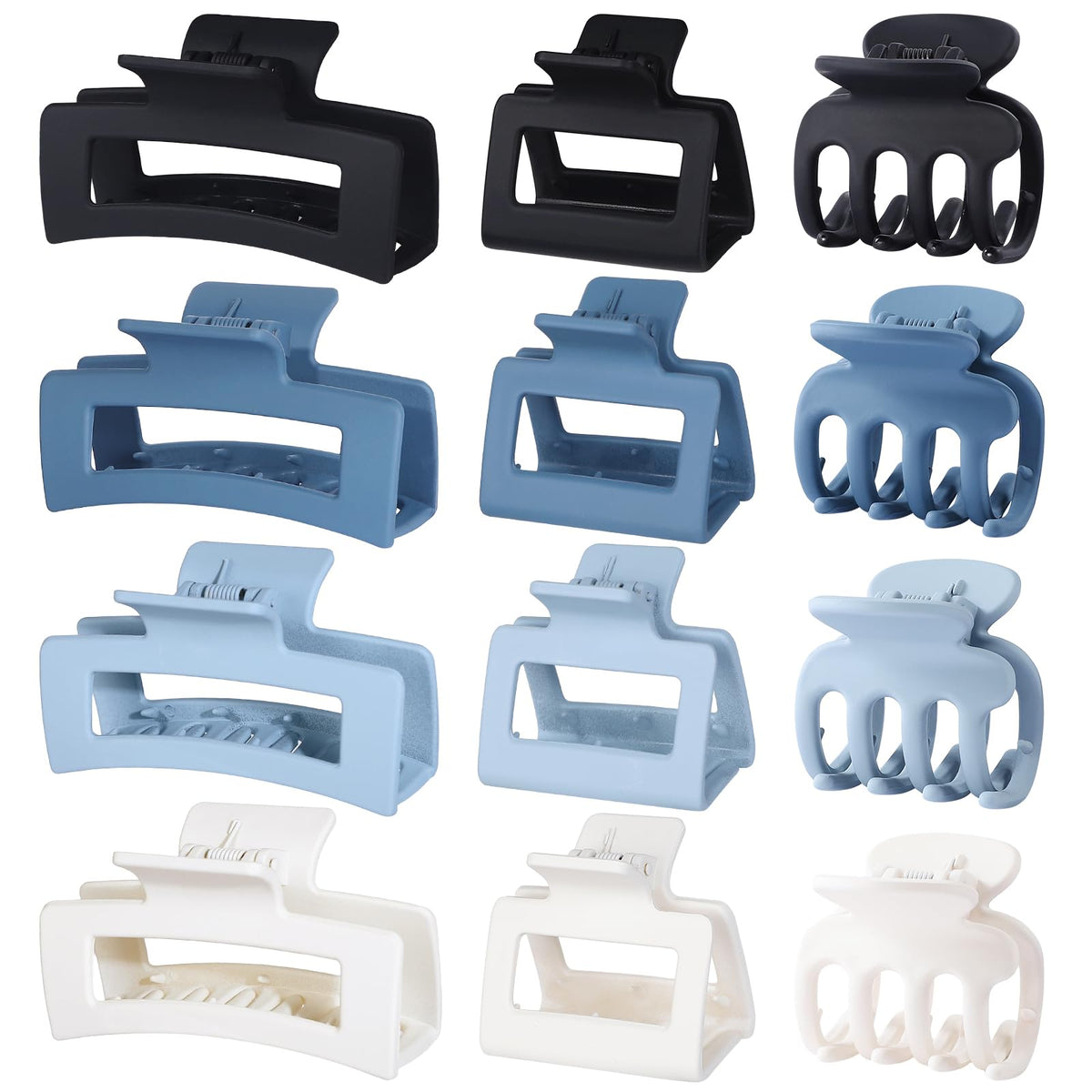 SMKSL 12 Pcs Hair Claw Clips for Women & Grils 3 Styles Small Medium Large | for Thin Thick Curly Hair, Strong Hold & Non-Slip, Stylish Matte Hair Accessories, Ideal Gifts for Women & Grils (Brown)