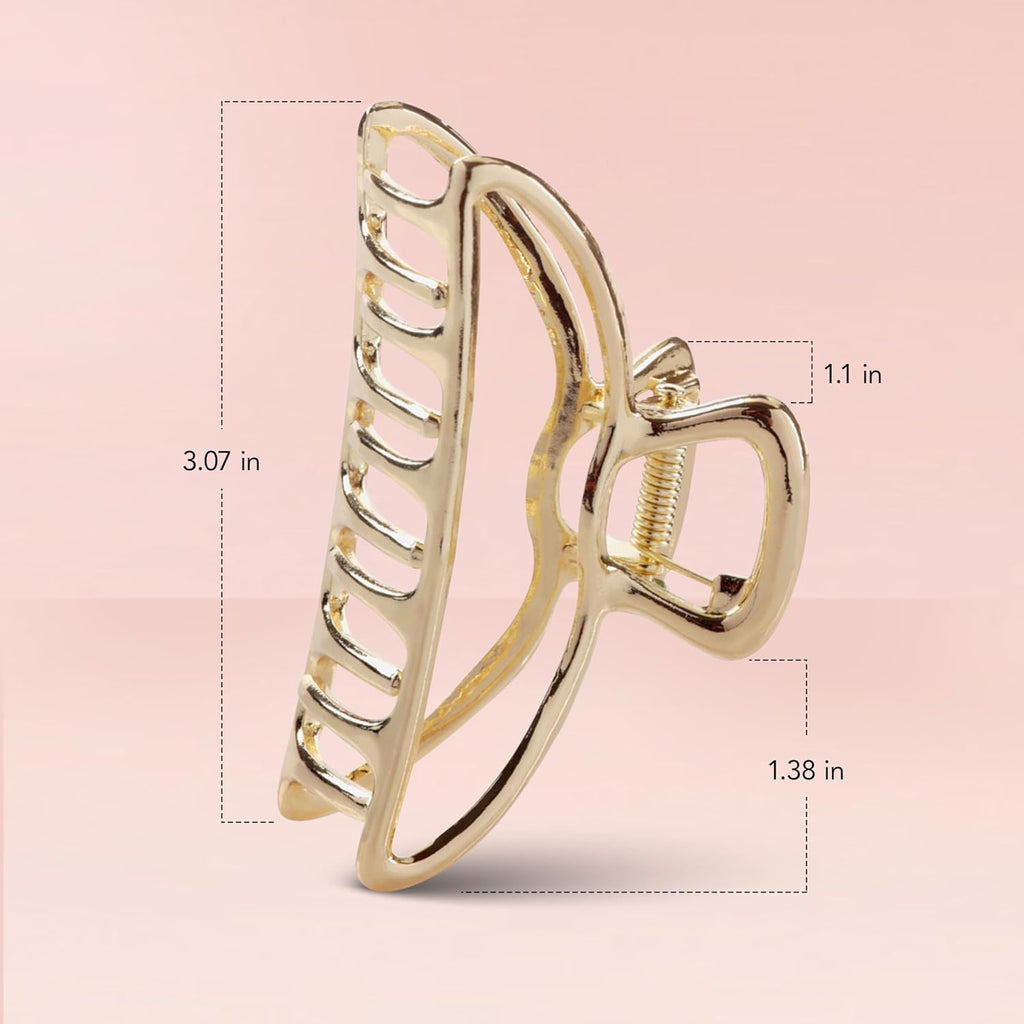 Kitsch Metal Hair Clips for Women - Durable & Elegant Metal Claw Clips, Perfect for Everyday Use & Special Occasions - Gold, 1 Pc