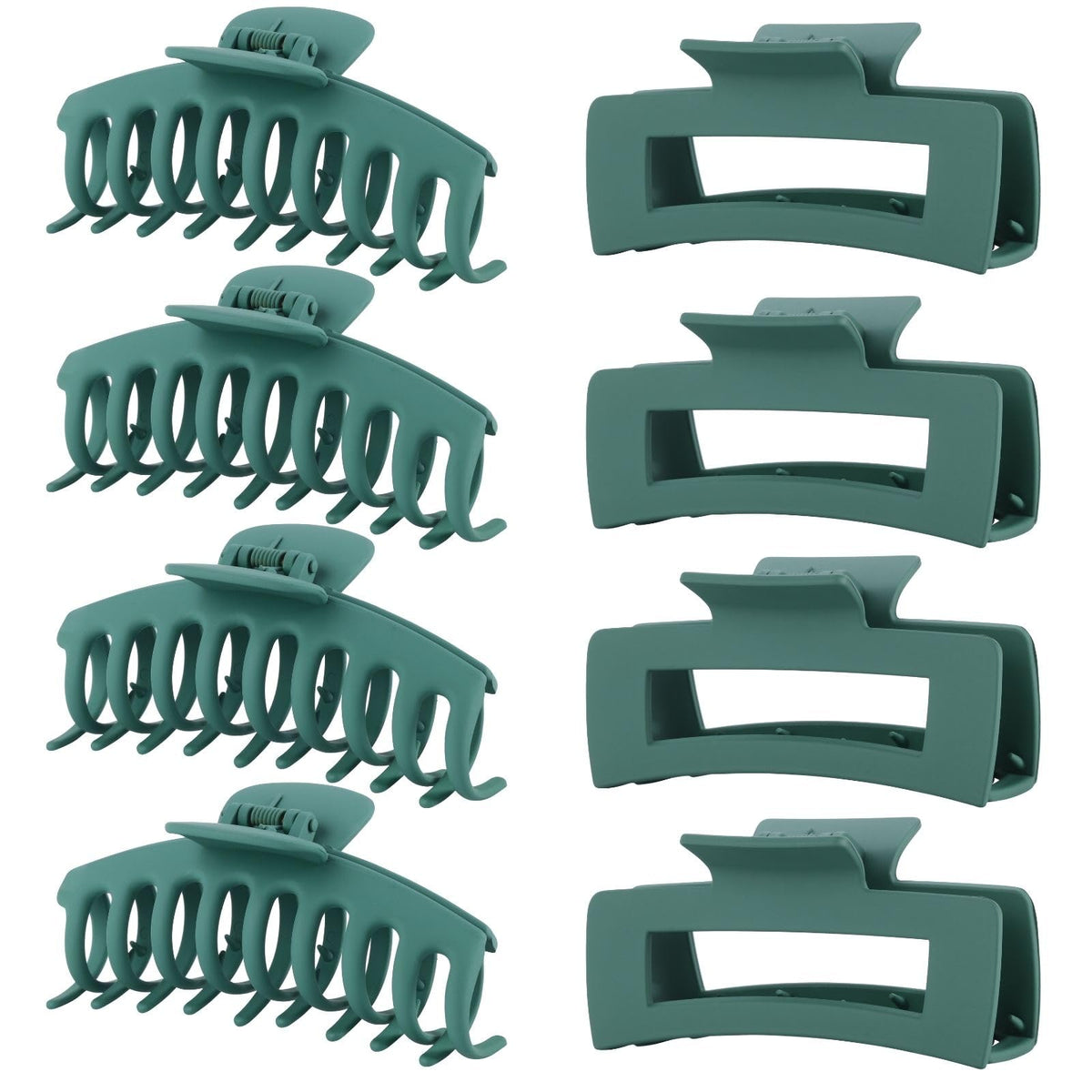LuSeren Hair Clips for Women 4.3 Inch Large Hair Claw Clips for Women Thin Thick Curly Hair, Big Matte Banana Clips,Strong Hold jaw clips,Neutral Colors