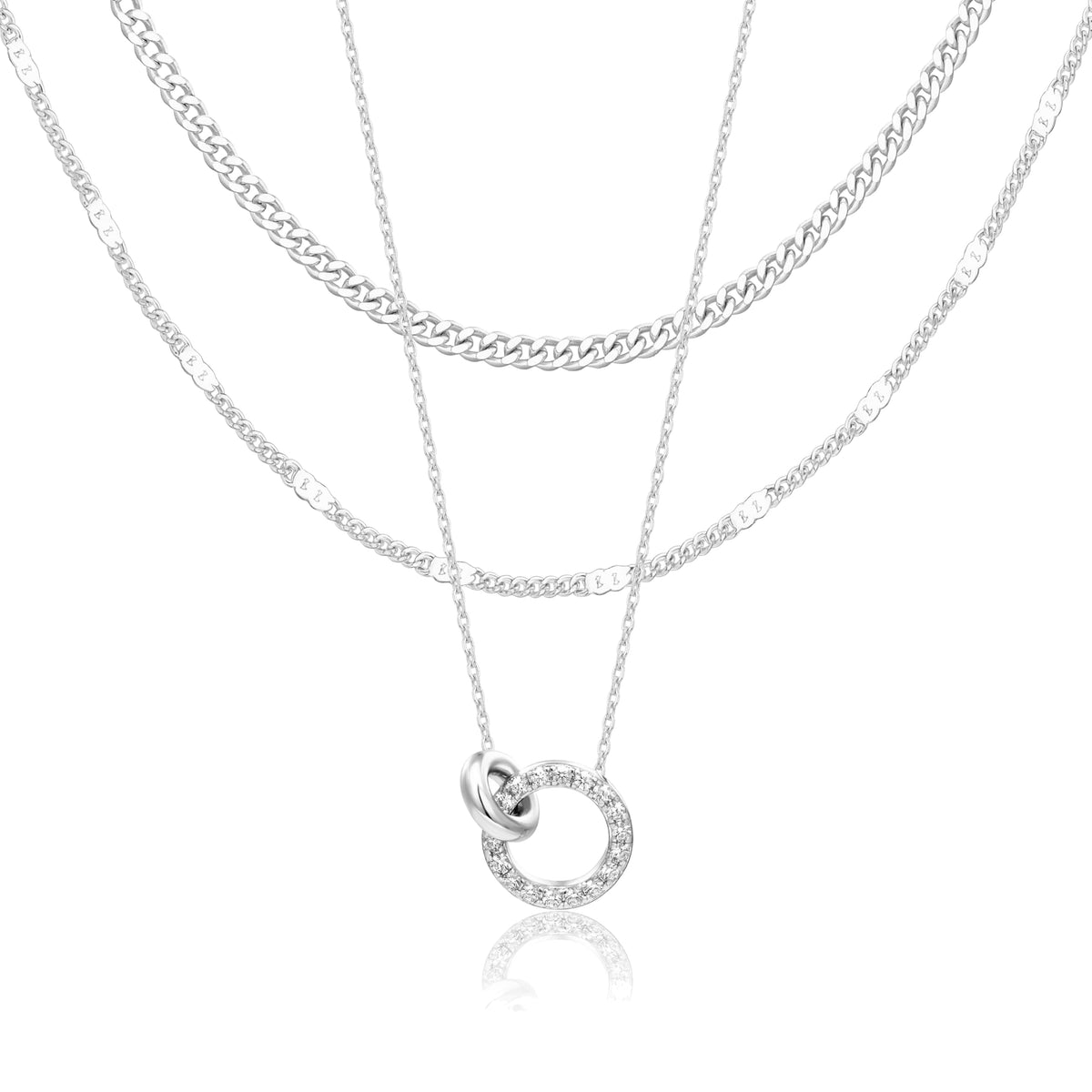 WomenGifts Layered Gold Necklaces for Women, 14K Gold Sterling Silver Plated Dainty Pendant Necklace Set Non Tarnish, Chunky Stackable Cuban Chain Choker, Trendy Birthstone Vacation Jewelry Gift