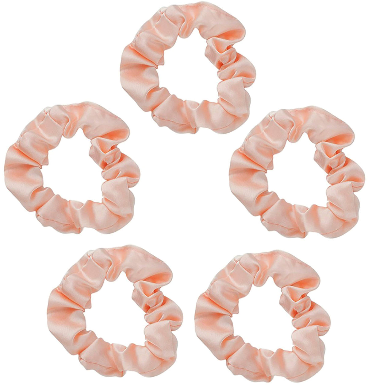Kitsch Ultra-Petite Satin Scrunchies for Women - No Crease, Frizz-Free Sleep | Softer Than Silk Scrunchies Gentle On Hair Scrunchies for All Hair Types | Stylish Hair Accessories- Cherry Blossom, 5pcs