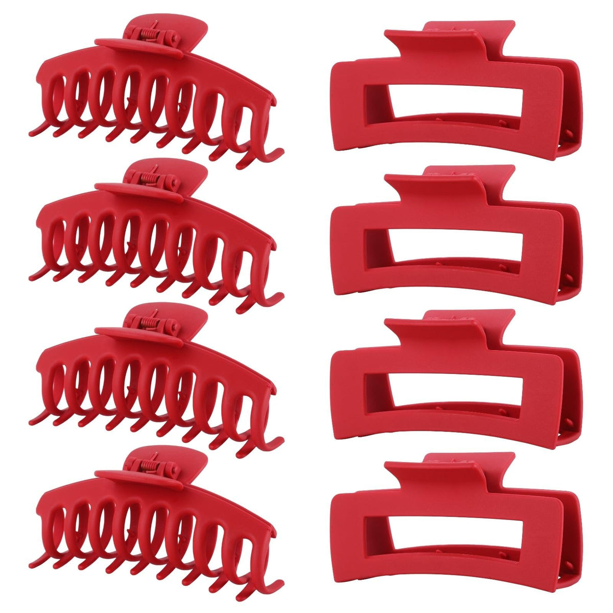 LuSeren Hair Clips for Women 4.3 Inch Large Hair Claw Clips for Women Thin Thick Curly Hair, Big Matte Banana Clips,Strong Hold jaw clips,Neutral Colors