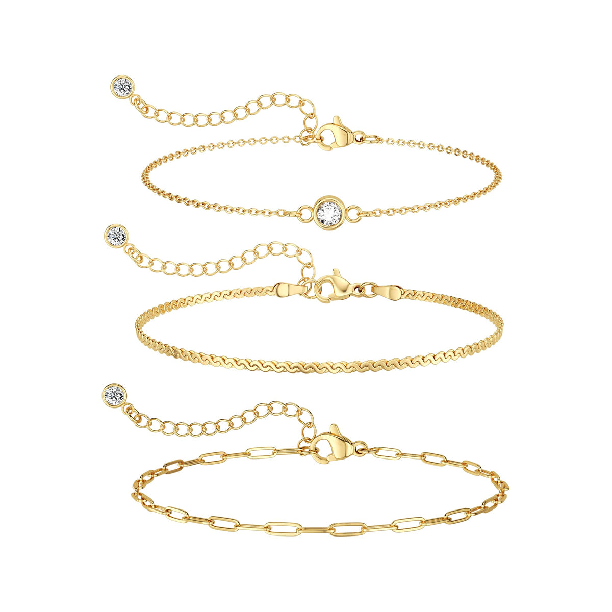 MBW Sterling Silver Bracelets for Women Trendy, Minimalist Simple Dainty S925 Silver Plated Bracelets for Women Stack Waterproof Jewelry Small Thin Bracelet Set for Womens Teen Gift