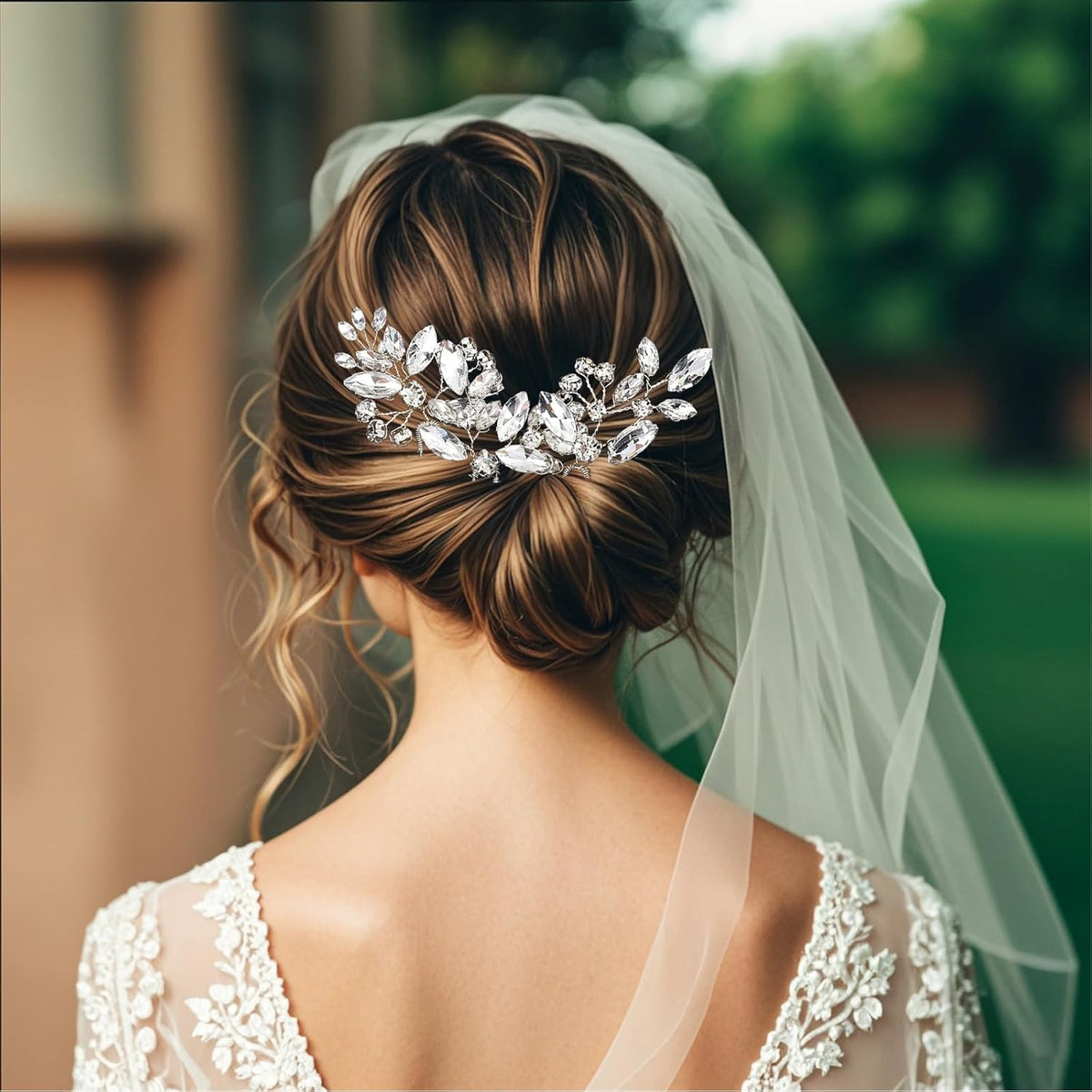 10 pcs Bride Hair Pins Rhinestone Bridal Hair Piece for Women Crystal Hair Accessories for Bride Bridesmaids Flower Girls(Silver Classic)