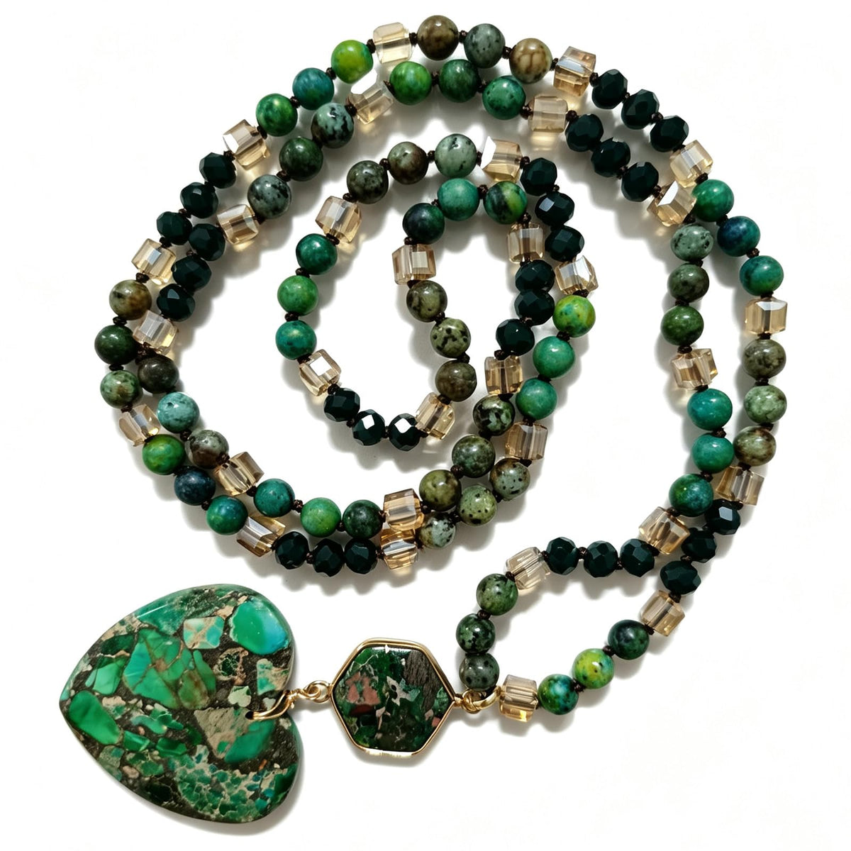 Yomisa Boho Necklaces for Women Men Long,33/34/35 Inch Natural Turquoise Tiger Eye Beaded Stone Pendant Necklaces for Women Trendy,Handmade Bohemian Western Bead Necklace Fashion Charm Jewelry Gift