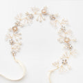 Flower Girl Headband, Princess Flower Crystal Headpiece, Girl Hair Accessories, Rhinestone Pearl Headband, Suitable for Girls and Bride Wedding （Gold）