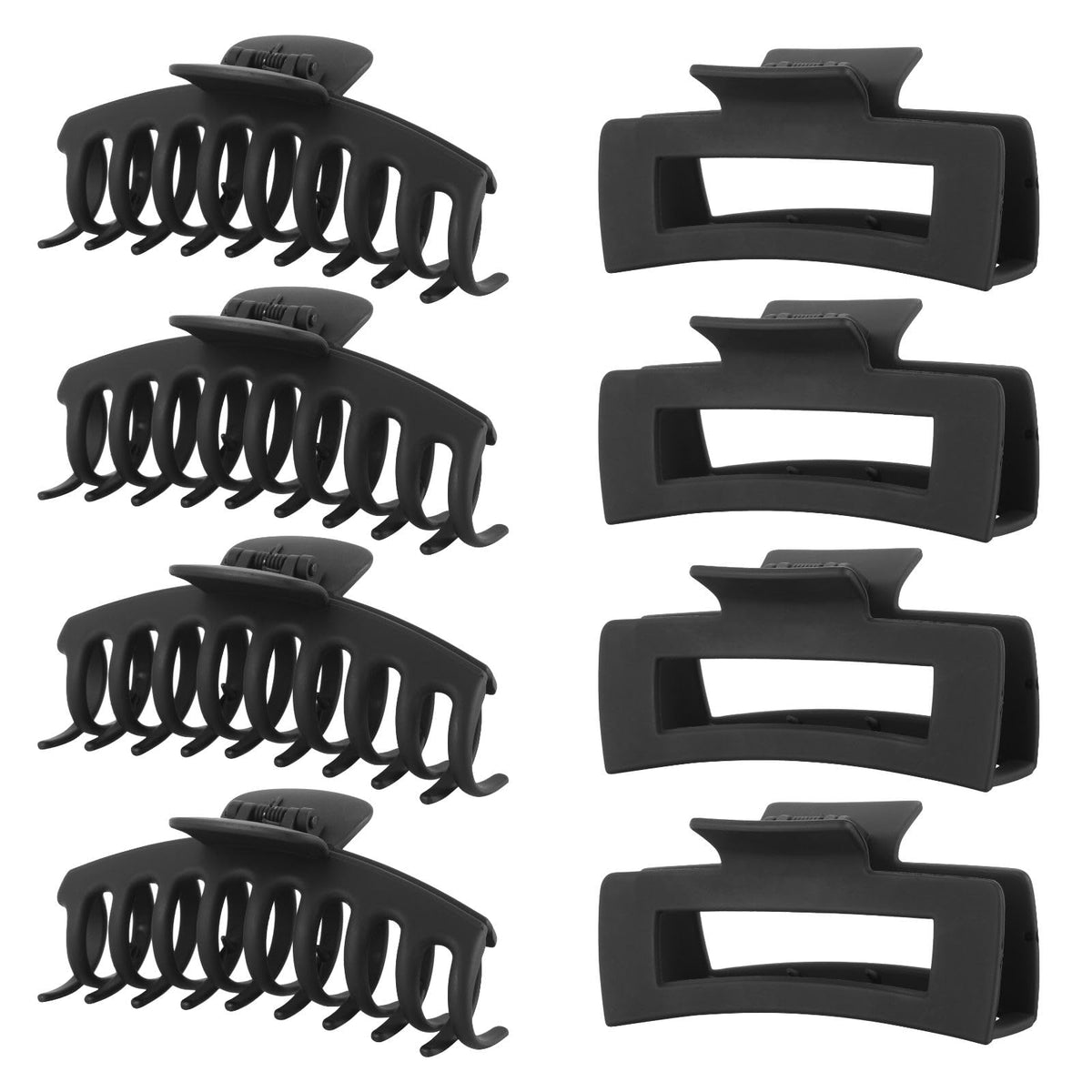 LuSeren Hair Clips for Women 4.3 Inch Large Hair Claw Clips for Women Thin Thick Curly Hair, Big Matte Banana Clips,Strong Hold jaw clips,Neutral Colors