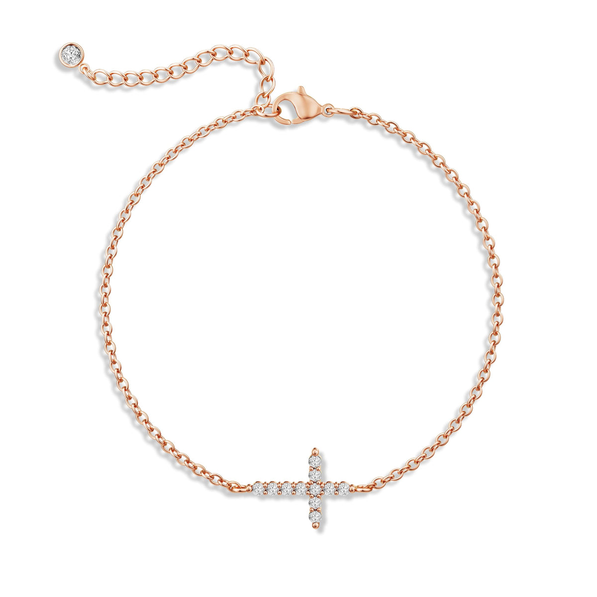Moodear Cross Bracelet for Women, Dainty 925 Sterling Silver/14k Gold Plated CZ Chain Bracelets for Women Graduation Gift 2026 for Teen Religious Christian Basket Stuffers Jewelry