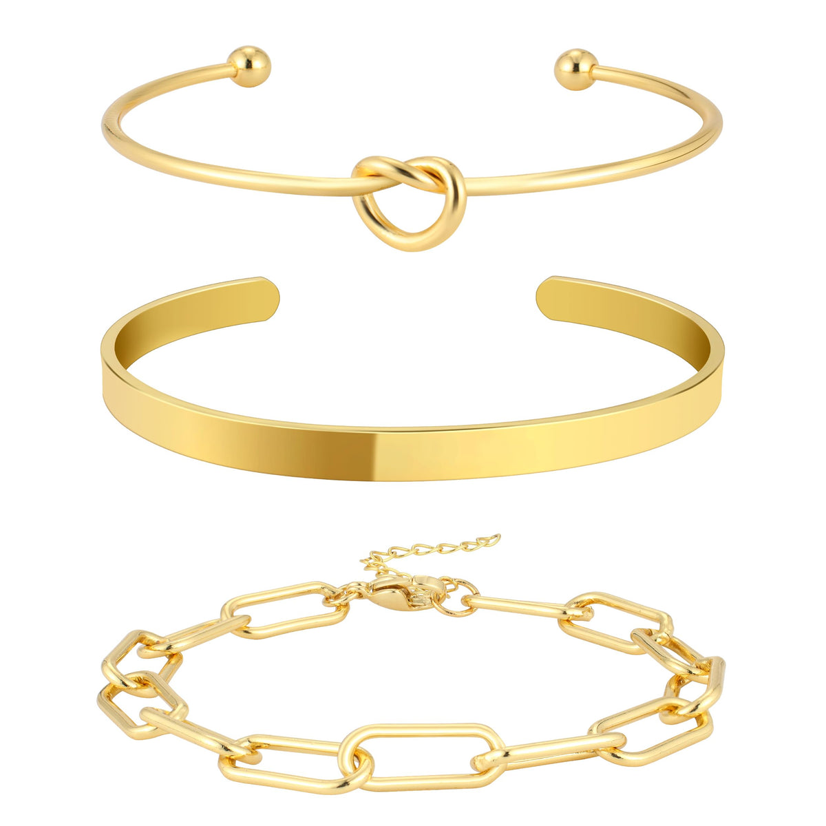 Reoxvo Gold Bangle Cuff Bracelets for Women Trendy Gold Plated Tennis Bracelet Stack for Women Non Tarnish Fashion Jewelry Accessories Set