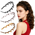 6PCS Metal Hair Bands, Spring Wavy Hoop Unisex Black Headband Slicked Back Non Slip Sports Hairband for Women Men…