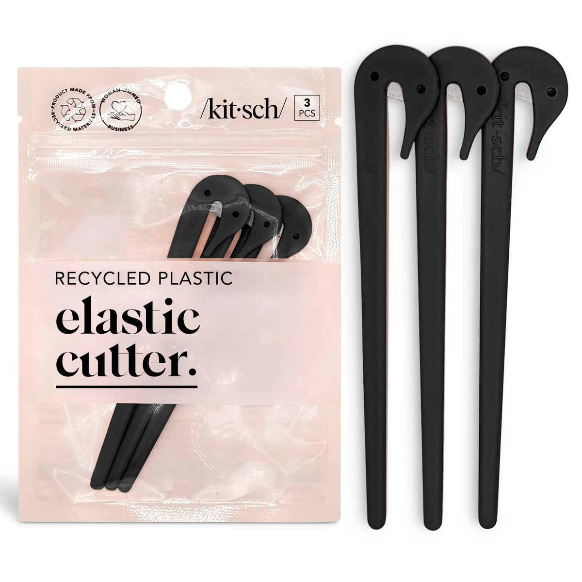 Kitsch Elastic Hair Tie Cutter Tool – Gentle, No Pull For Easy Elastic Bands For Hair Removal | Hair Rubber Bands Cutter – Multicolor, 3pc Set