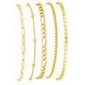 Gold Bracelets for Women, 14K Gold Plated Stackable Bracelet Stack Set Adjustable Charm Paperclip Chain Snake Link Layered Waterproof Jewelry Sets Gifts