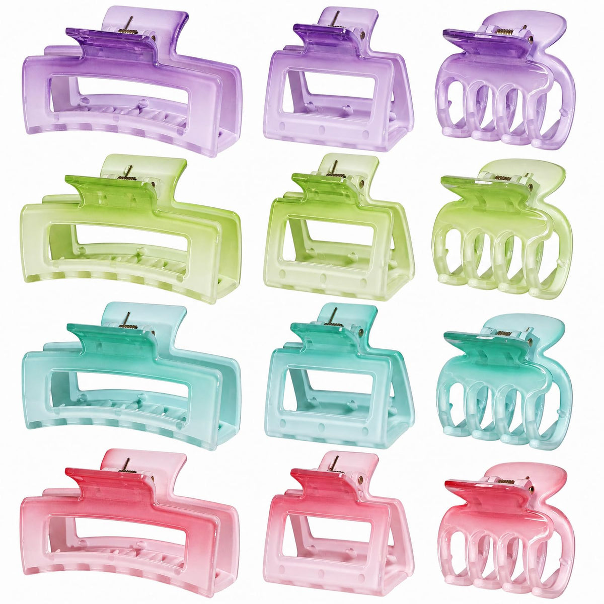 SMKSL 12 Pcs Hair Claw Clips for Women & Grils 3 Styles Small Medium Large | for Thin Thick Curly Hair, Strong Hold & Non-Slip, Stylish Matte Hair Accessories, Ideal Gifts for Women & Grils (Brown)