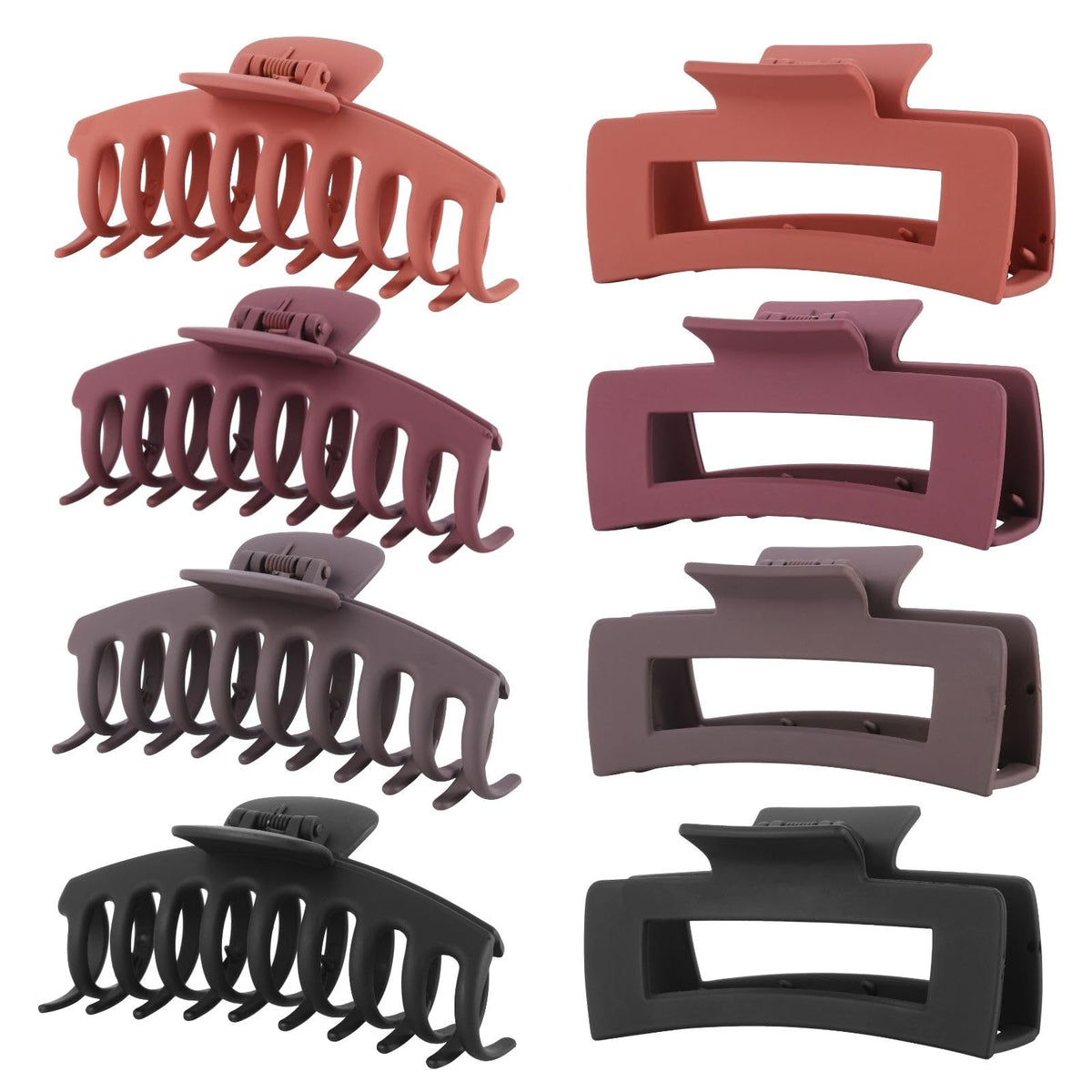 LuSeren Hair Clips for Women 4.3 Inch Large Hair Claw Clips for Women Thin Thick Curly Hair, Big Matte Banana Clips,Strong Hold jaw clips,Neutral Colors