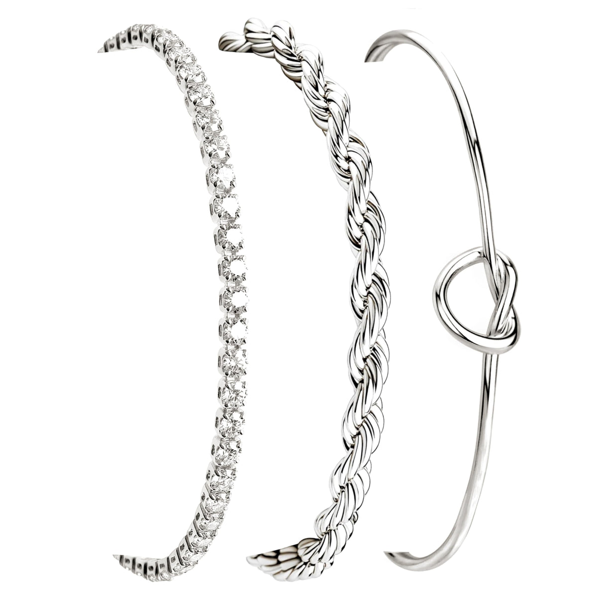 925 Sterling Silver Bracelets for Women Stack, Trendy Tennis Bangle Cuff Jewelry Set 14K Gold Plated, Adjustable Bracelet Set for Wrist Essentials, Women Fashion Watch Band Acecessories