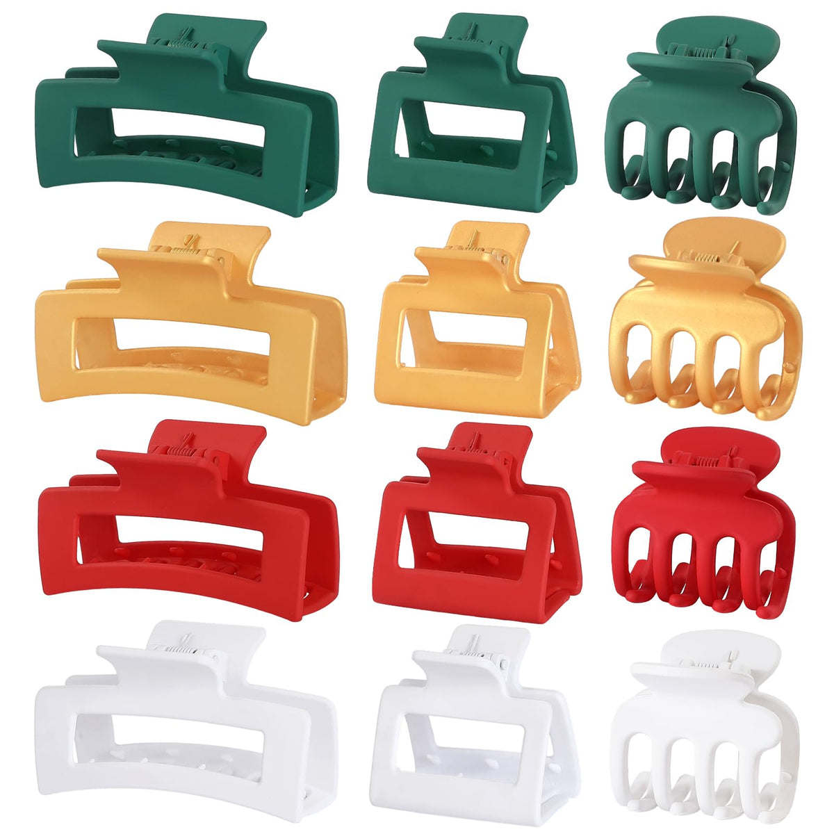 SMKSL 12 Pcs Hair Claw Clips for Women & Grils 3 Styles Small Medium Large | for Thin Thick Curly Hair, Strong Hold & Non-Slip, Stylish Matte Hair Accessories, Ideal Gifts for Women & Grils (Brown)