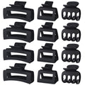 SMKSL 12 Pcs Hair Claw Clips for Women & Grils 3 Styles Small Medium Large | for Thin Thick Curly Hair, Strong Hold & Non-Slip, Stylish Matte Hair Accessories, Ideal Gifts for Women & Grils (Brown)