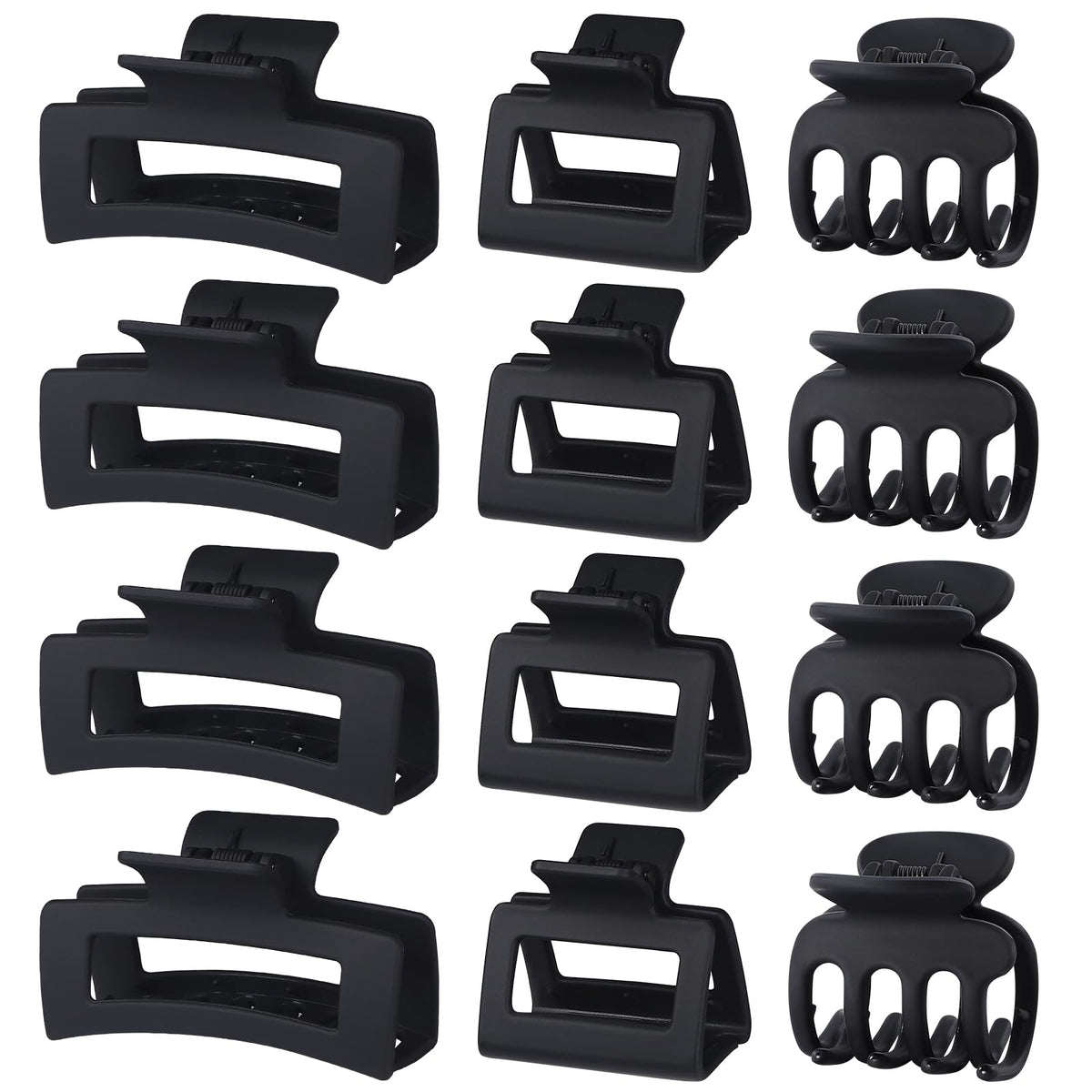 SMKSL 12 Pcs Hair Claw Clips for Women & Grils 3 Styles Small Medium Large | for Thin Thick Curly Hair, Strong Hold & Non-Slip, Stylish Matte Hair Accessories, Ideal Gifts for Women & Grils (Brown)