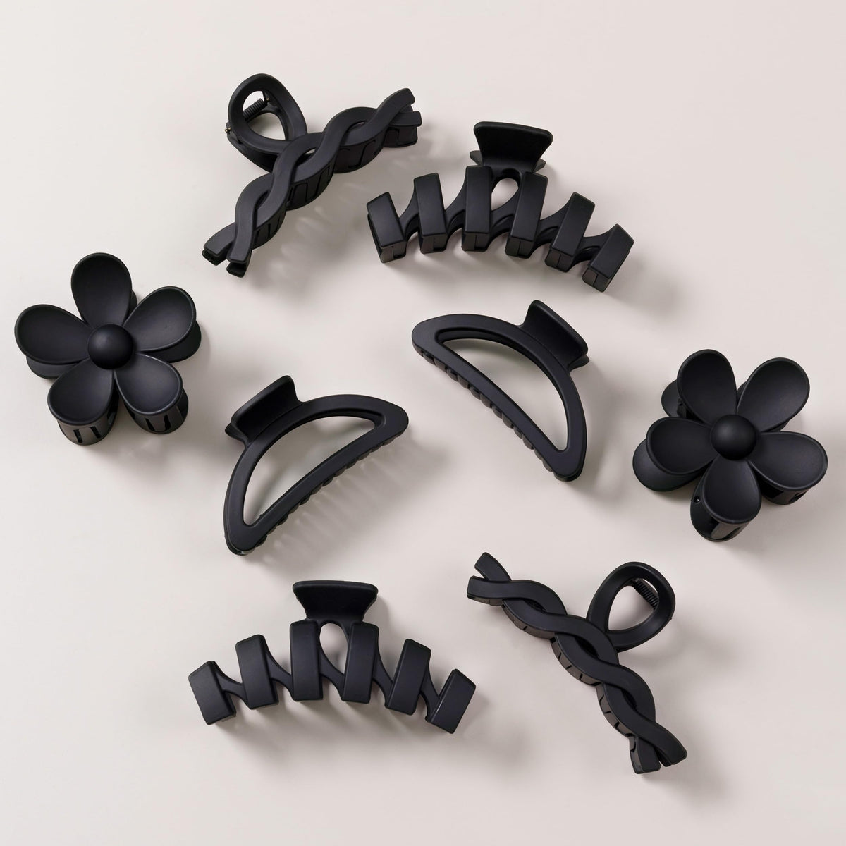8PCS Hair Clips for Women, Flower Claw Clips for Thick Hair, Non-Slip Hair Accessories with Multi-Styles, Neutral Colors Hair Claw Clips and Variety Pack, Ideal for Girls