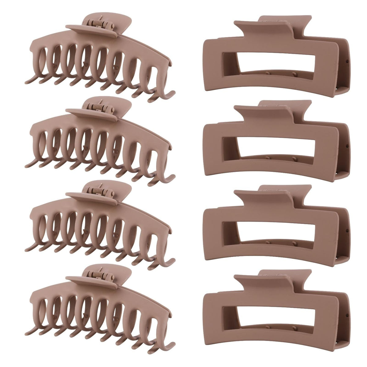 LuSeren Hair Clips for Women 4.3 Inch Large Hair Claw Clips for Women Thin Thick Curly Hair, Big Matte Banana Clips,Strong Hold jaw clips,Neutral Colors