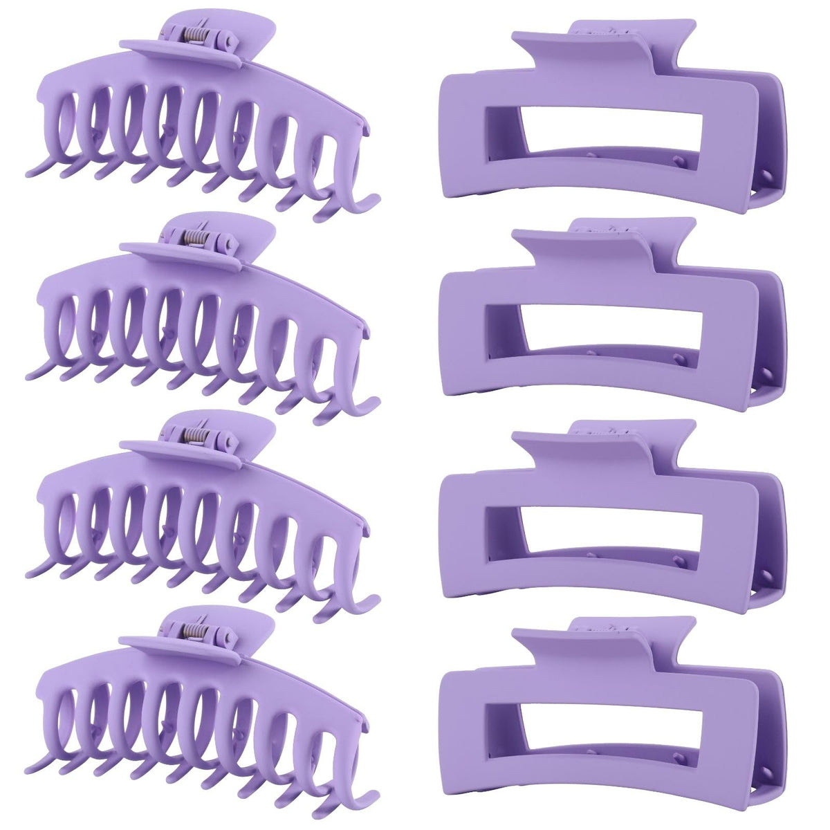LuSeren Hair Clips for Women 4.3 Inch Large Hair Claw Clips for Women Thin Thick Curly Hair, Big Matte Banana Clips,Strong Hold jaw clips,Neutral Colors