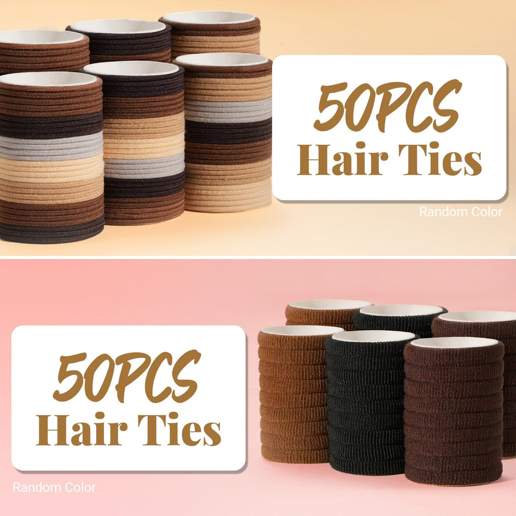 IKOCO 822PCS Hair Accessories for Girls, Elastic Hair Ties with Neutral Color Clips and Tools