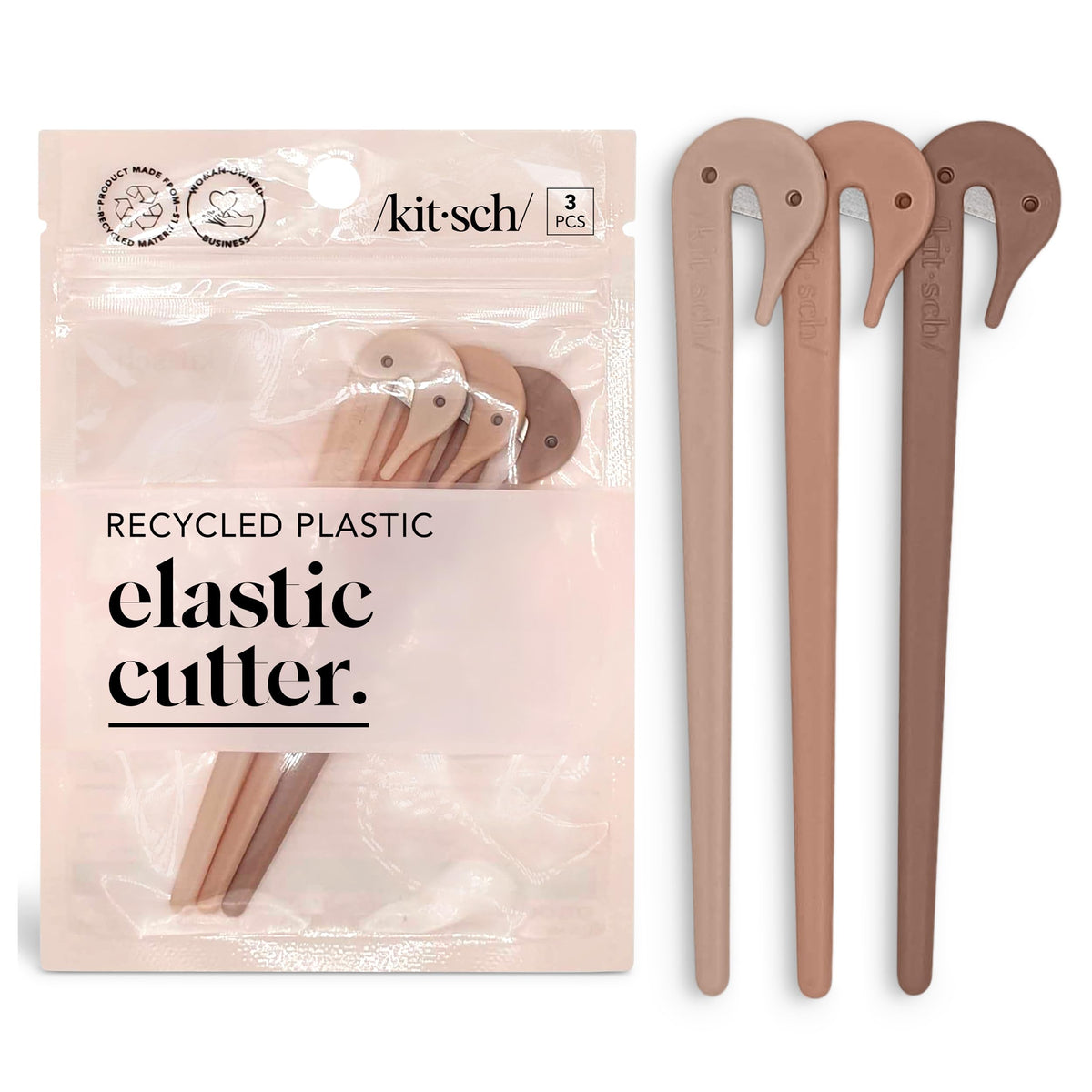 Kitsch Elastic Hair Tie Cutter Tool – Gentle, No Pull For Easy Elastic Bands For Hair Removal | Hair Rubber Bands Cutter – Multicolor, 3pc Set