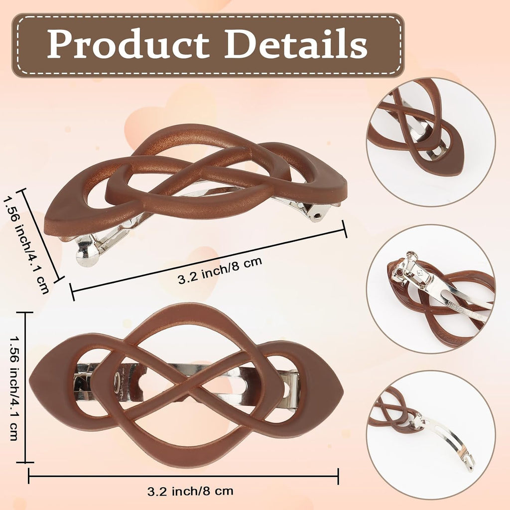 Vintage French Barrette Clips - 4 Pack Hair Accessories for Women & Girls, Thick to Thin Hair