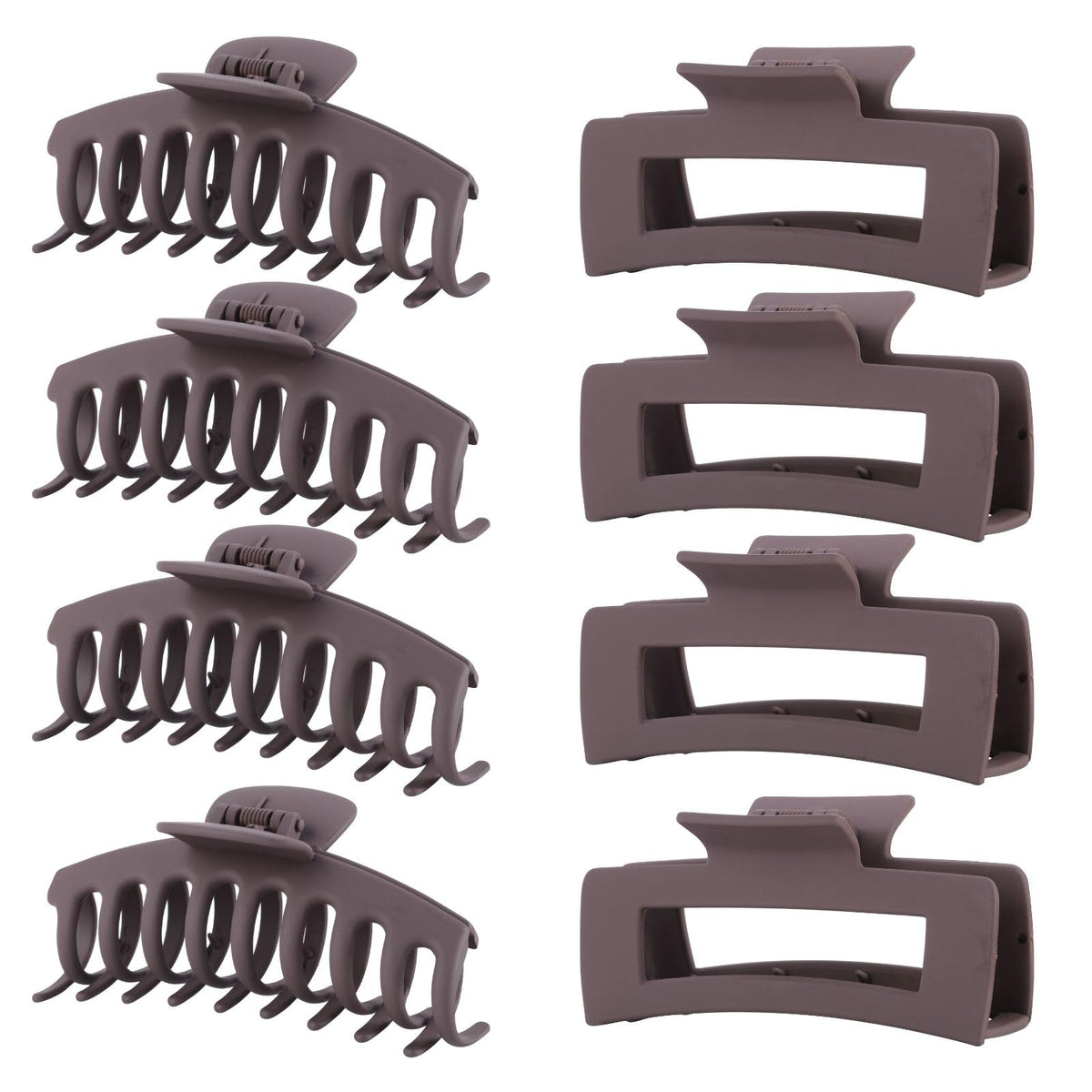 LuSeren Hair Clips for Women 4.3 Inch Large Hair Claw Clips for Women Thin Thick Curly Hair, Big Matte Banana Clips,Strong Hold jaw clips,Neutral Colors