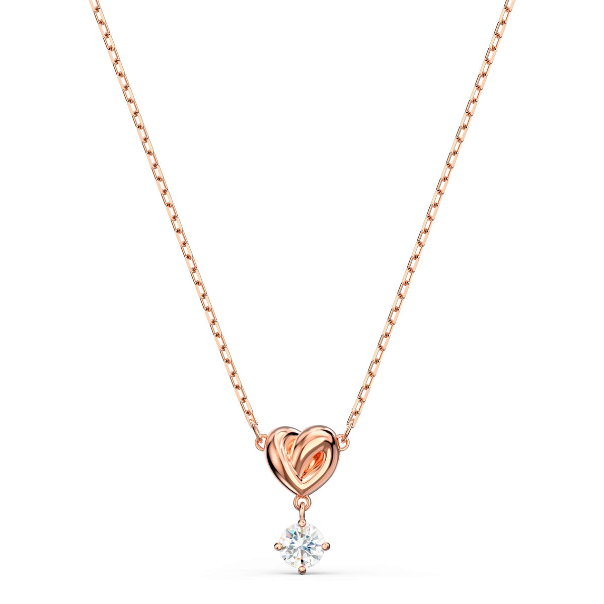 Swarovski Lifelong Heart Necklace, Earrings, and Bracelet Crystal Jewelry Collection, Rose Gold & Rhodium Tone Finish