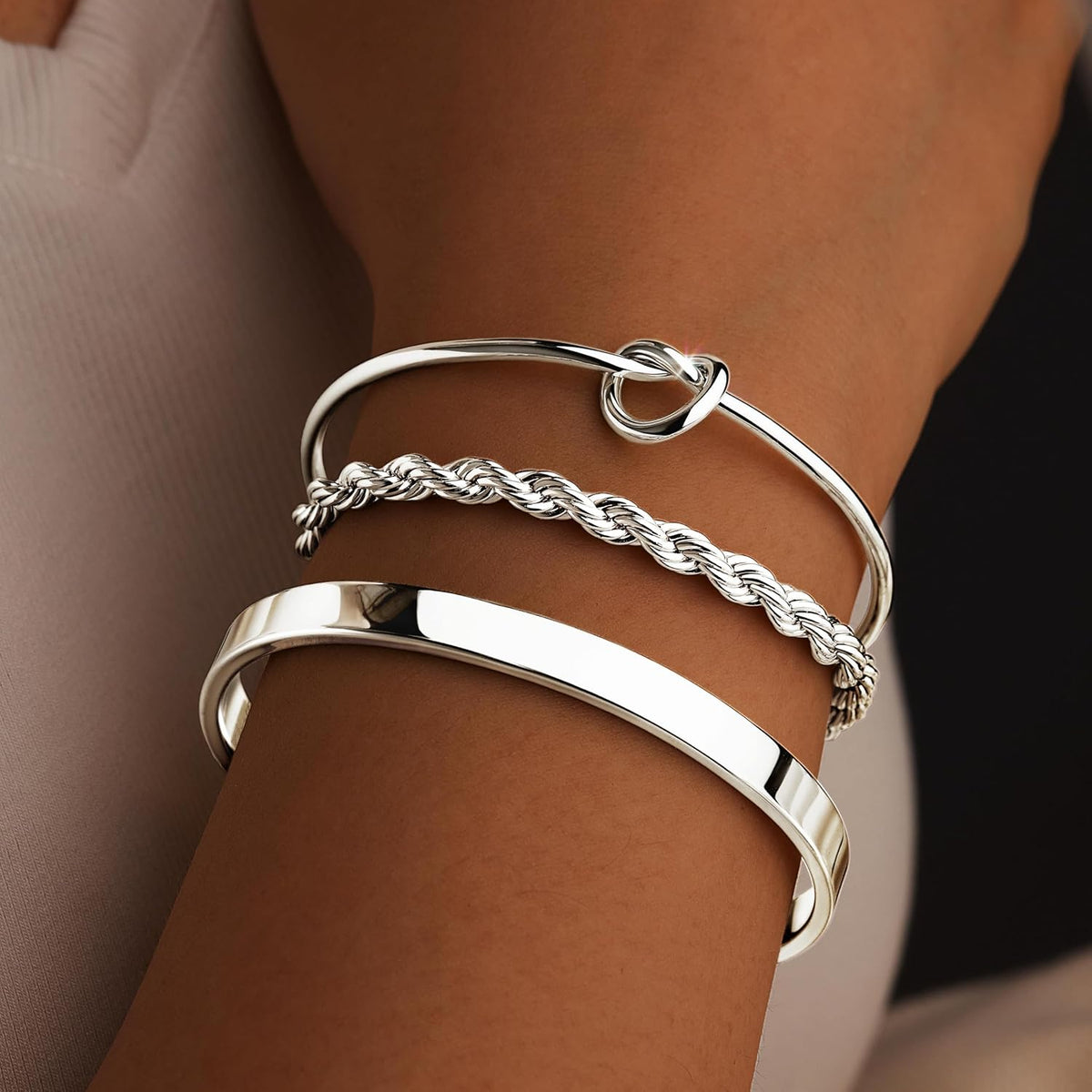 925 Sterling Silver Bracelets for Women Stack, Trendy Tennis Bangle Cuff Jewelry Set 14K Gold Plated, Adjustable Bracelet Set for Wrist Essentials, Women Fashion Watch Band Acecessories