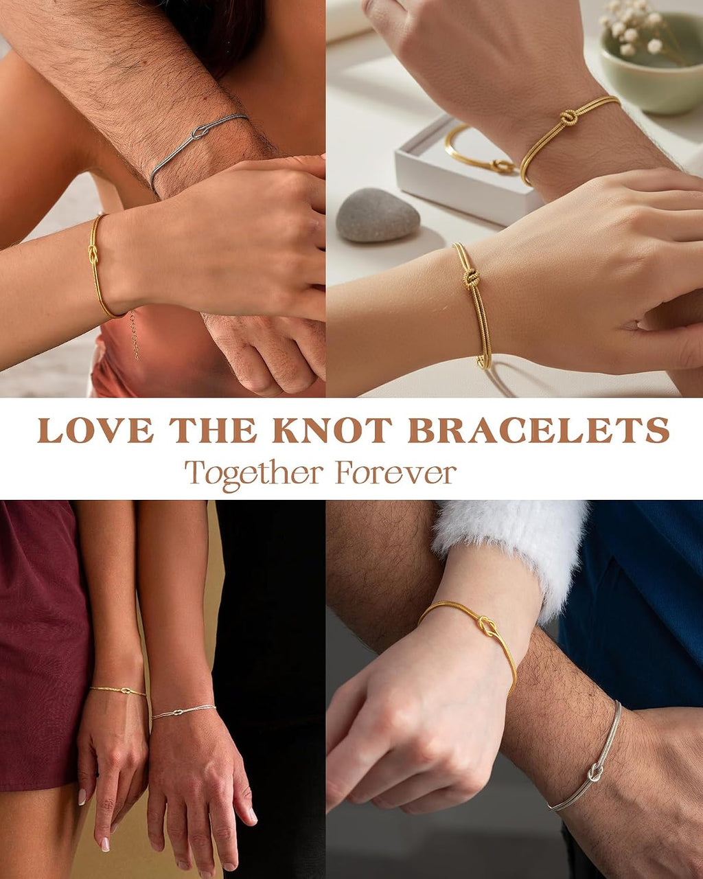 KOHOTA Silver Gold Bracelets for Women Trendy 14K Gold Plated Bracelet for Women Non Tarnish Dainty Stackable Layered Chain Heart Pearl Knot Beaded Bracelets Stack Set Charm Mothers Day Jewelry Gifts