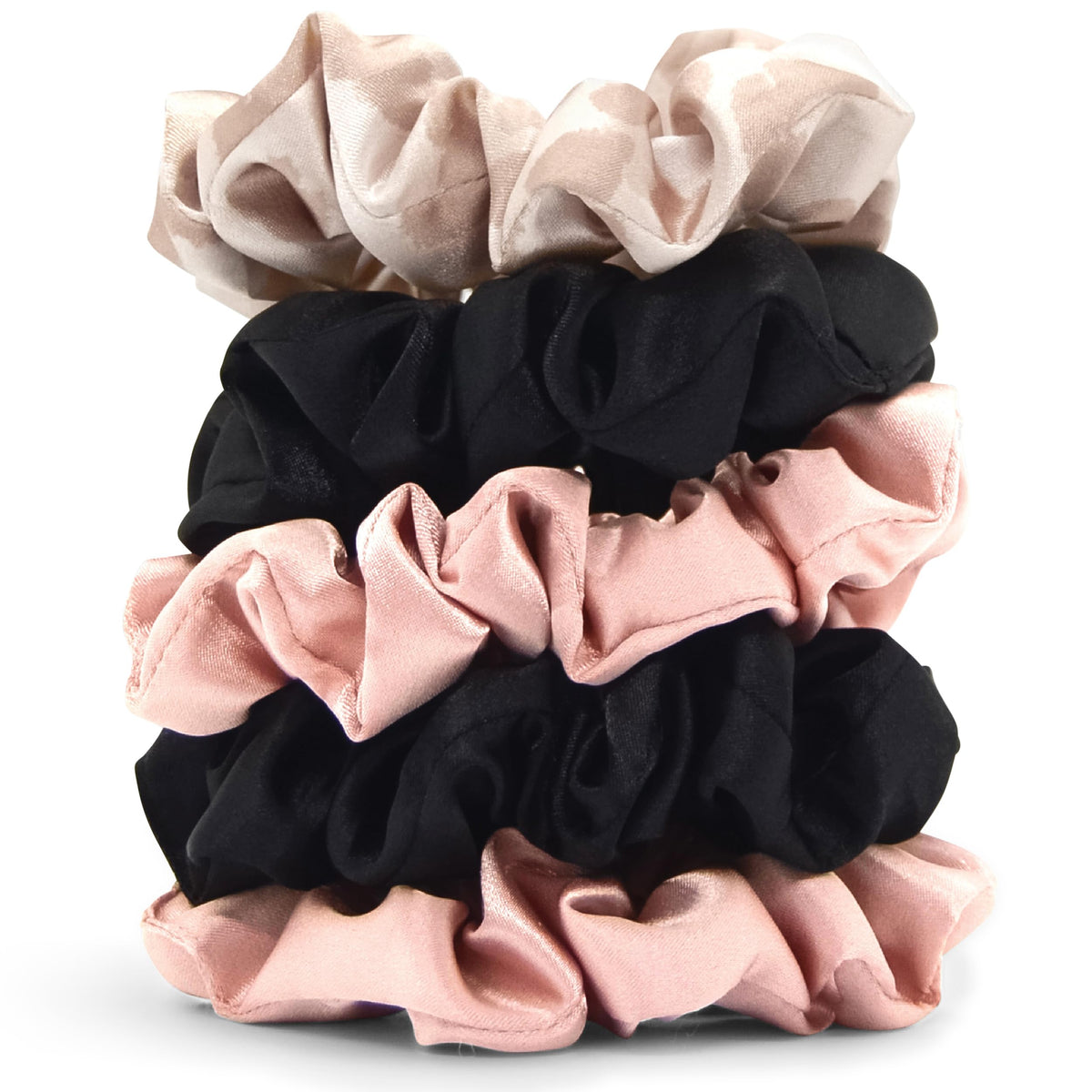 Kitsch Ultra-Petite Satin Scrunchies for Women - No Crease, Frizz-Free Sleep | Softer Than Silk Scrunchies Gentle On Hair Scrunchies for All Hair Types | Stylish Hair Accessories- Cherry Blossom, 5pcs