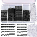 Teenitor 300pcs Bobby Pins Hair Pins Kit, 100 Hair Pin for Women 100 Bobby Pins Brown and 100 Hair Bands, Hair Pins for Buns 2inch 2.36inch 2.75inch