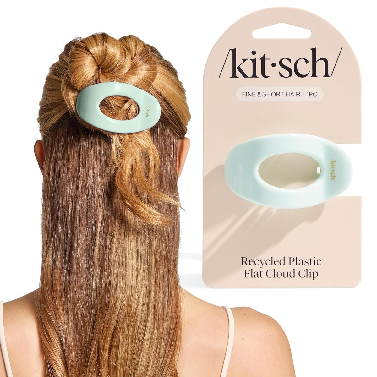 Kitsch Small Flat Claw Clips for Women - Stylish Flat Hair Clips, Strong Hold for Thick & Fine Hair | Non-Slip for Secure, Comfortable All-Day Wear -Tortoise Design