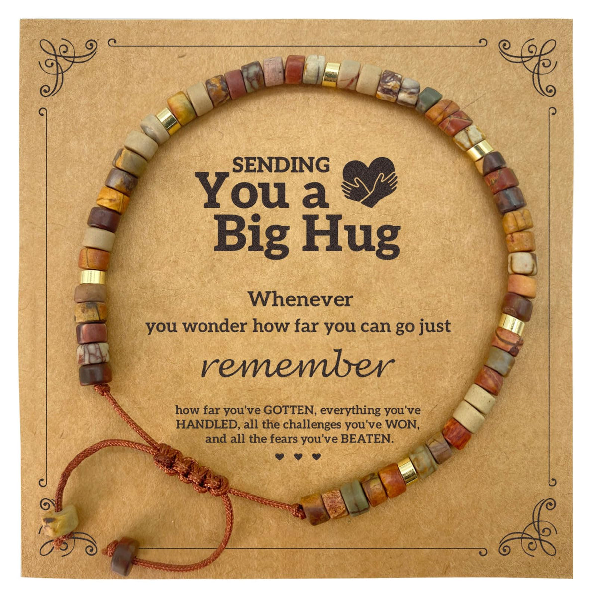 yupoxiu Inspirational Gifts Healing Natural Stone Bracelets - Thinking of You, Get Well Soon Encouragement Gifts Strength Bracelets for Women Friends Sister, Christmas Stocking Stuffers Thanksgiving Basket