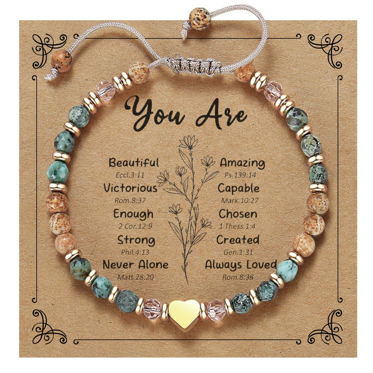 yupoxiu Inspirational Gifts for Women Birthday - Natural Stone Bracelets, Thinking of You Get Well Soon Gifts for Women Friend Sister