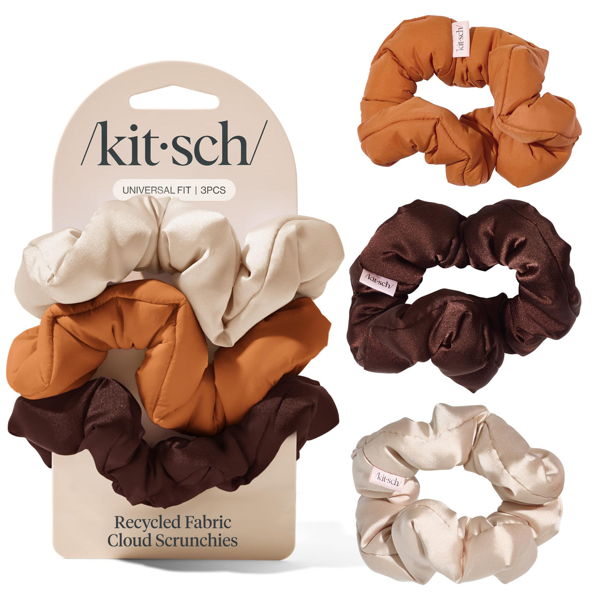 Kitsch Ultra-Petite Satin Scrunchies for Women - No Crease, Frizz-Free Sleep | Softer Than Silk Scrunchies Gentle On Hair Scrunchies for All Hair Types | Stylish Hair Accessories- Cherry Blossom, 5pcs
