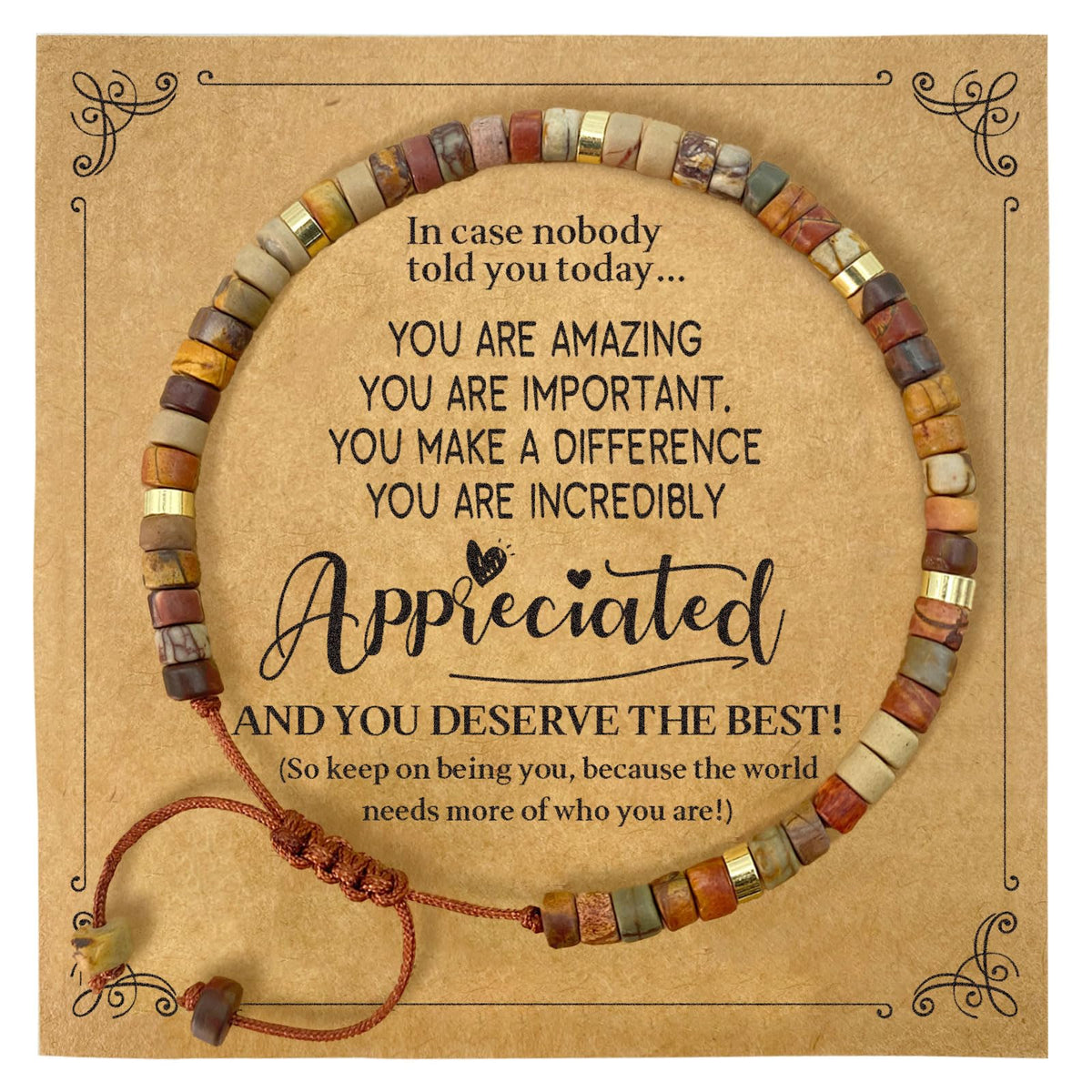 yupoxiu Inspirational Gifts Healing Natural Stone Bracelets - Thinking of You, Get Well Soon Encouragement Gifts Strength Bracelets for Women Friends Sister, Christmas Stocking Stuffers Thanksgiving Basket