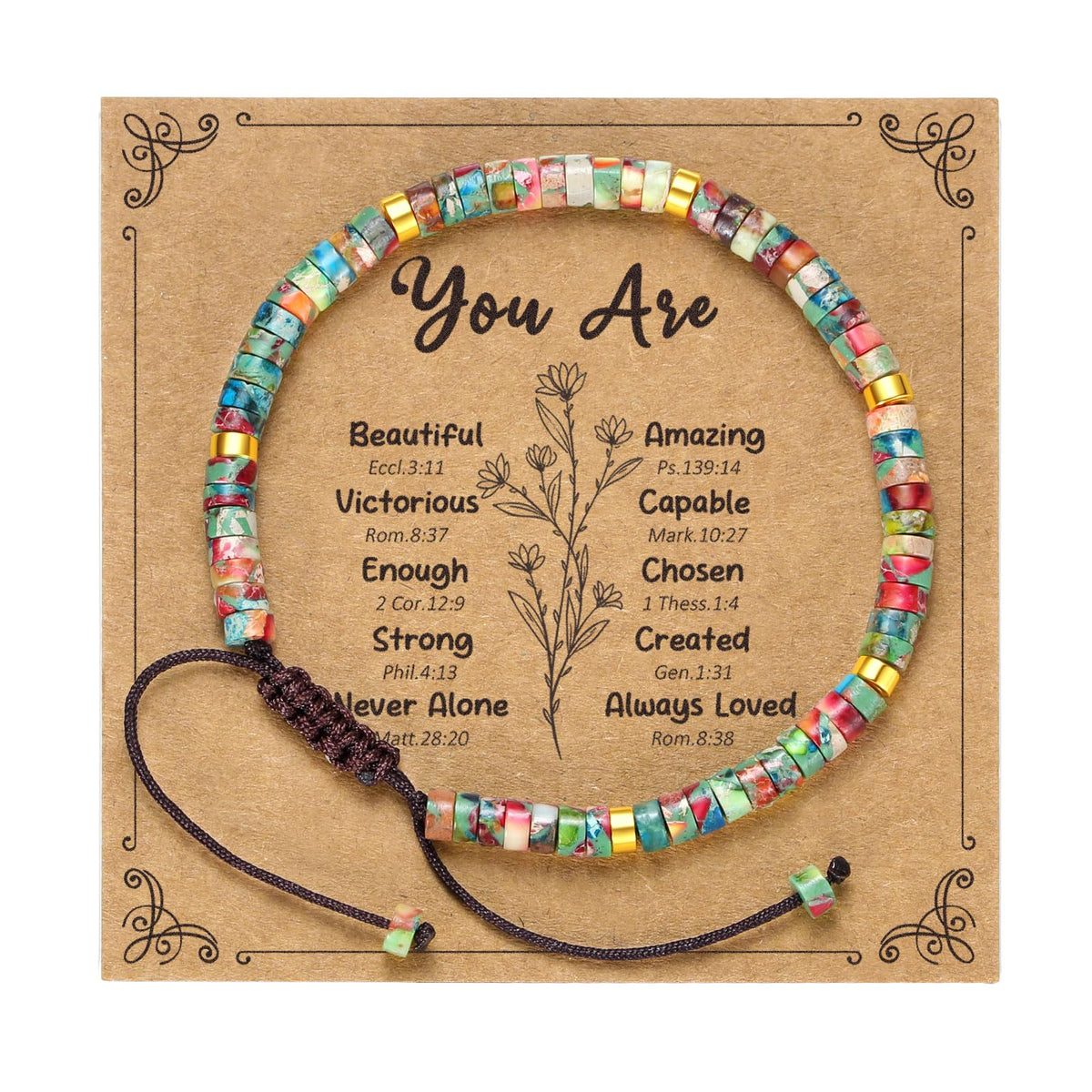 yupoxiu Inspirational Gifts Healing Natural Stone Bracelets - Thinking of You, Get Well Soon Encouragement Gifts Strength Bracelets for Women Friends Sister, Christmas Stocking Stuffers Thanksgiving Basket