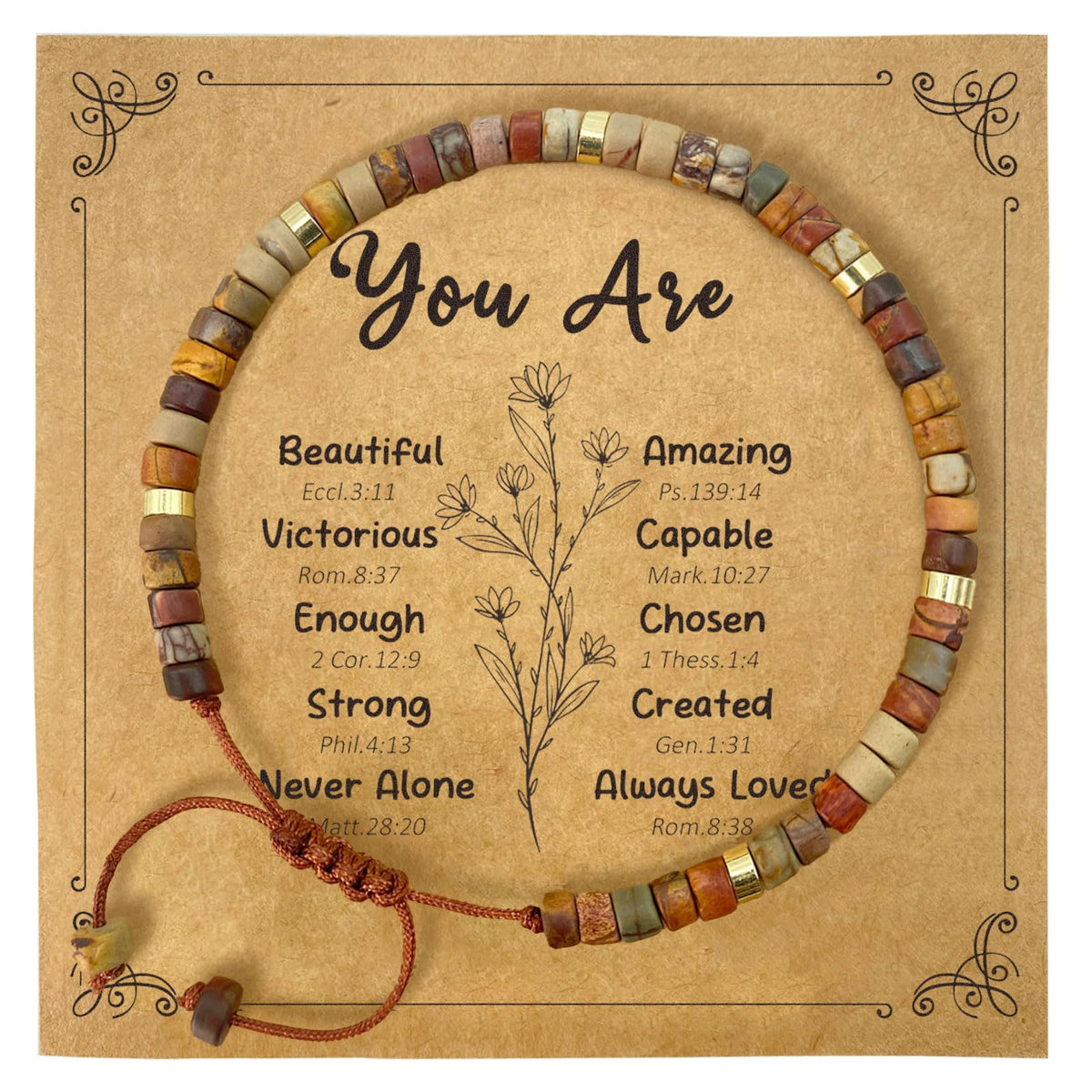 yupoxiu Inspirational Gifts Healing Natural Stone Bracelets - Thinking of You, Get Well Soon Encouragement Gifts Strength Bracelets for Women Friends Sister, Christmas Stocking Stuffers Thanksgiving Basket