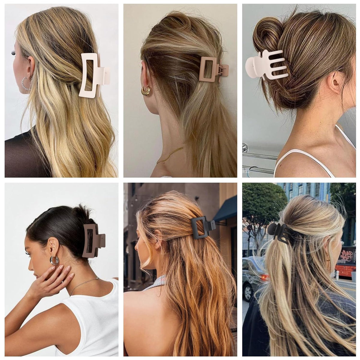SMKSL 12 Pcs Hair Claw Clips for Women & Grils 3 Styles Small Medium Large | for Thin Thick Curly Hair, Strong Hold & Non-Slip, Stylish Matte Hair Accessories, Ideal Gifts for Women & Grils (Brown)