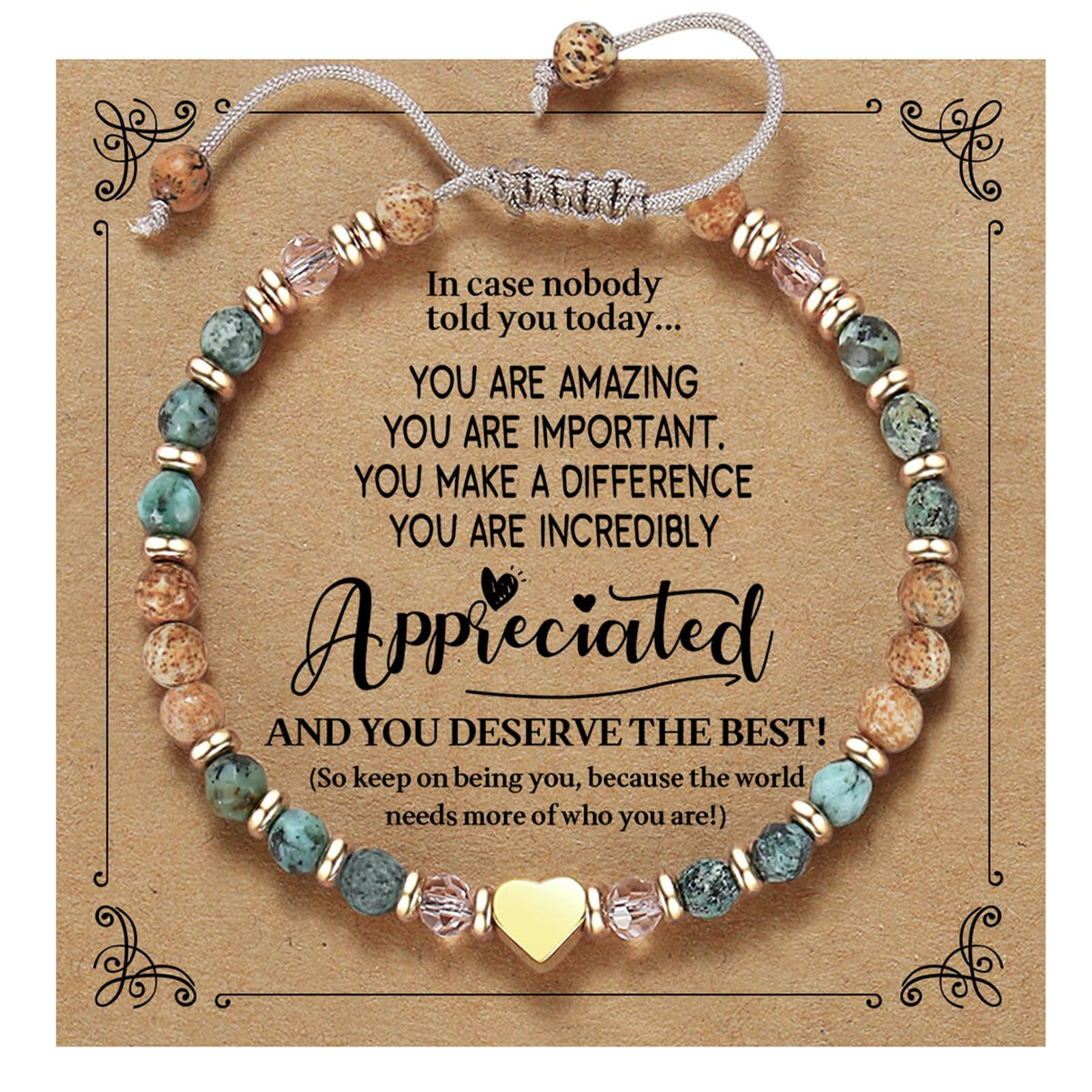 yupoxiu Inspirational Gifts for Women Birthday - Natural Stone Bracelets, Thinking of You Get Well Soon Gifts for Women Friend Sister