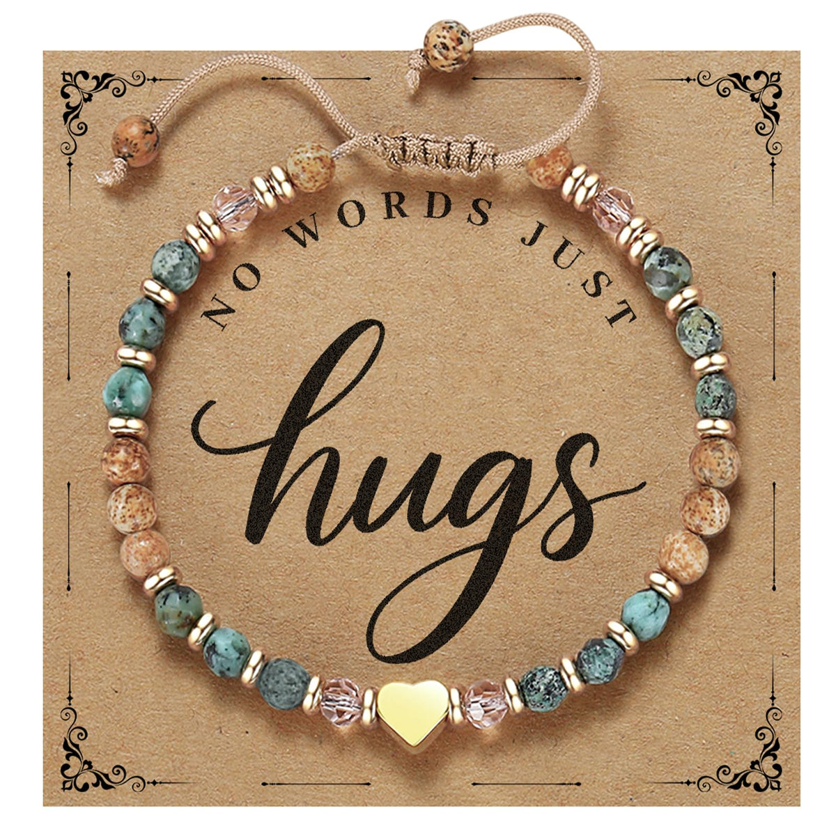 yupoxiu Inspirational Gifts for Women Birthday - Natural Stone Bracelets, Thinking of You Get Well Soon Gifts for Women Friend Sister