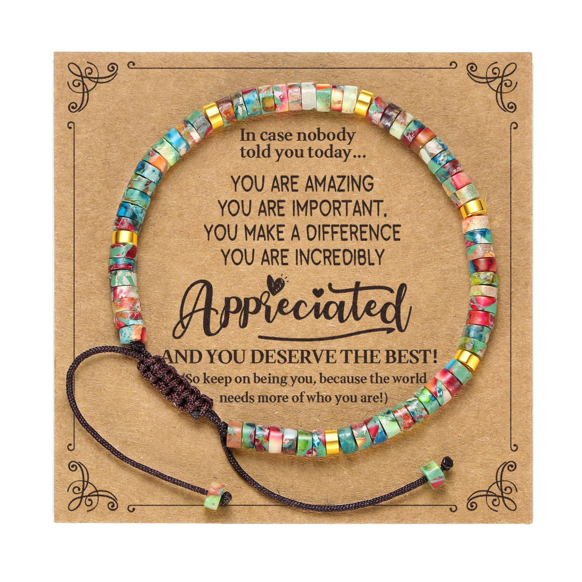yupoxiu Inspirational Gifts Healing Natural Stone Bracelets - Thinking of You, Get Well Soon Encouragement Gifts Strength Bracelets for Women Friends Sister, Christmas Stocking Stuffers Thanksgiving Basket
